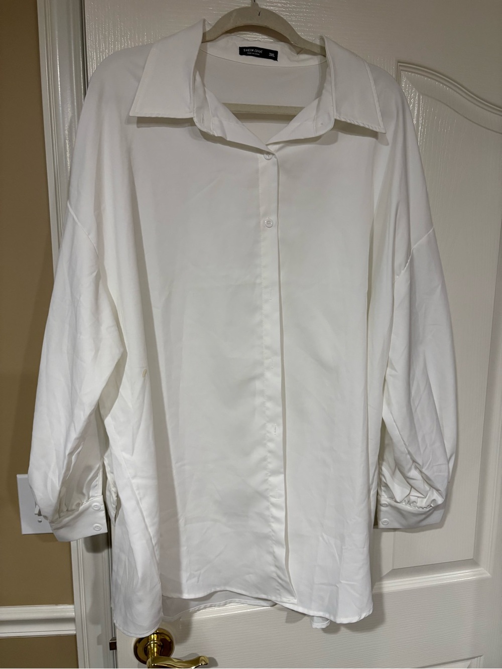 NWOT - SHEIN -Oversized White Casual Button-Down Shirt